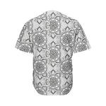 Zentangle Floral Pattern Print Men's Baseball Jersey