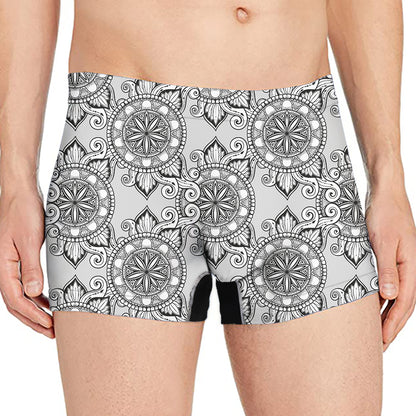 Zentangle Floral Pattern Print Men's Boxer Briefs