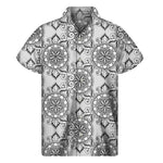 Zentangle Floral Pattern Print Men's Short Sleeve Shirt