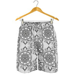 Zentangle Floral Pattern Print Men's Shorts