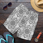 Zentangle Floral Pattern Print Men's Shorts