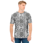 Zentangle Floral Pattern Print Men's T-Shirt