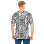 Zentangle Floral Pattern Print Men's T-Shirt