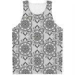 Zentangle Floral Pattern Print Men's Tank Top