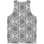 Zentangle Floral Pattern Print Men's Tank Top