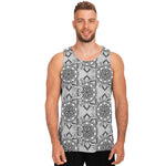 Zentangle Floral Pattern Print Men's Tank Top