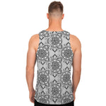 Zentangle Floral Pattern Print Men's Tank Top