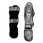 Zentangle Floral Pattern Print Muay Thai Shin Guard