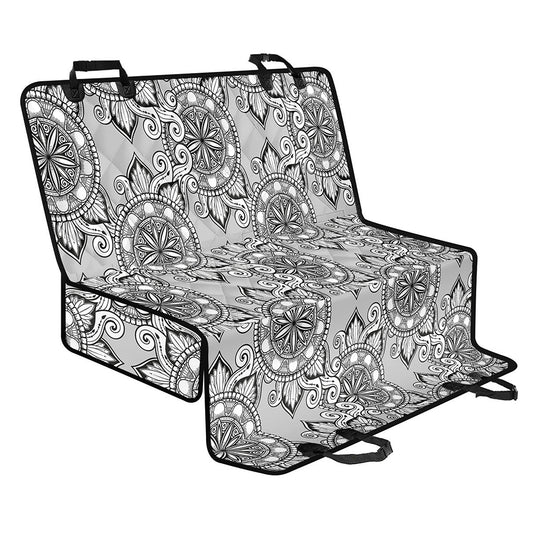 Zentangle Floral Pattern Print Pet Car Back Seat Cover