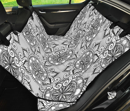 Zentangle Floral Pattern Print Pet Car Back Seat Cover