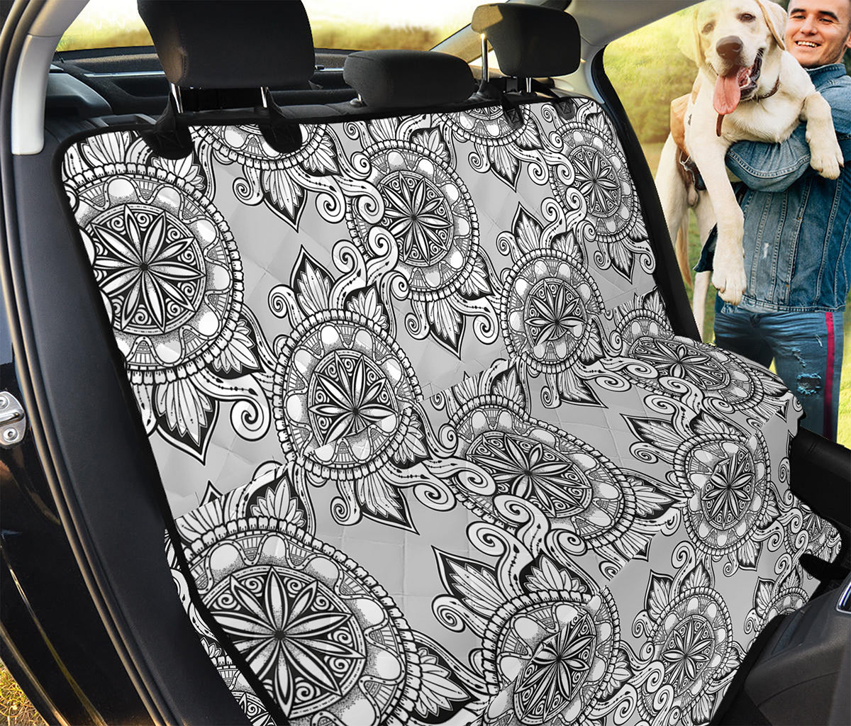 Zentangle Floral Pattern Print Pet Car Back Seat Cover