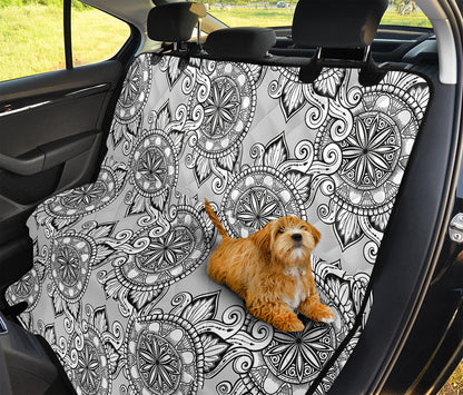 Zentangle Floral Pattern Print Pet Car Back Seat Cover