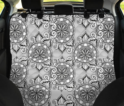 Zentangle Floral Pattern Print Pet Car Back Seat Cover