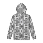 Zentangle Floral Pattern Print Pullover Hoodie