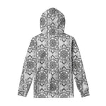 Zentangle Floral Pattern Print Pullover Hoodie