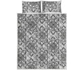 Zentangle Floral Pattern Print Quilt Bed Set