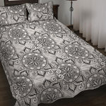Zentangle Floral Pattern Print Quilt Bed Set