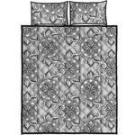 Zentangle Floral Pattern Print Quilt Bed Set