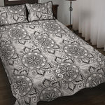 Zentangle Floral Pattern Print Quilt Bed Set
