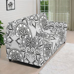 Zentangle Floral Pattern Print Sofa Cover