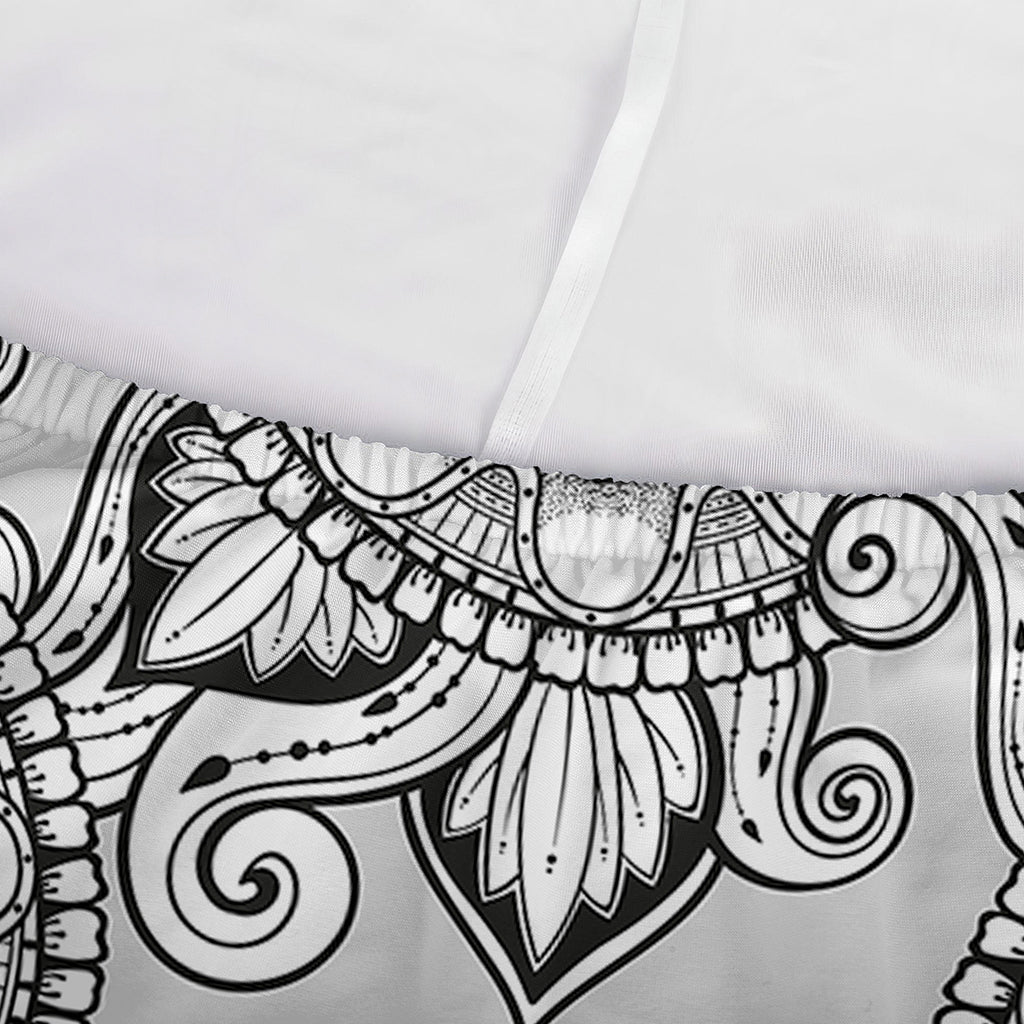Zentangle Floral Pattern Print Sofa Cover