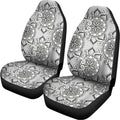 Zentangle Floral Pattern Print Universal Fit Car Seat Covers