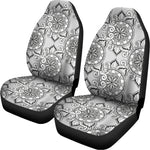 Zentangle Floral Pattern Print Universal Fit Car Seat Covers