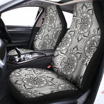 Zentangle Floral Pattern Print Universal Fit Car Seat Covers