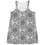 Zentangle Floral Pattern Print Women's Racerback Tank Top