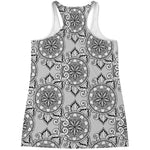 Zentangle Floral Pattern Print Women's Racerback Tank Top