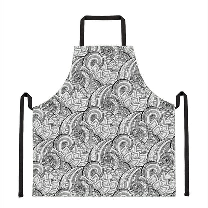 Zentangle Flower Pattern Print Apron