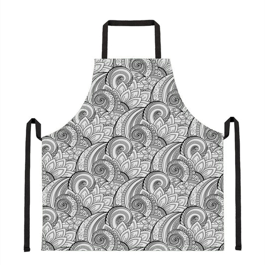 Zentangle Flower Pattern Print Apron