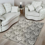 Zentangle Flower Pattern Print Area Rug