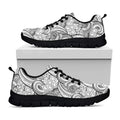 Zentangle Flower Pattern Print Black Running Shoes