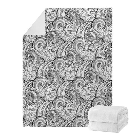 Zentangle Flower Pattern Print Blanket