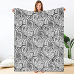 Zentangle Flower Pattern Print Blanket