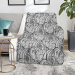 Zentangle Flower Pattern Print Blanket