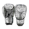 Zentangle Flower Pattern Print Boxing Gloves