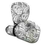 Zentangle Flower Pattern Print Boxing Gloves