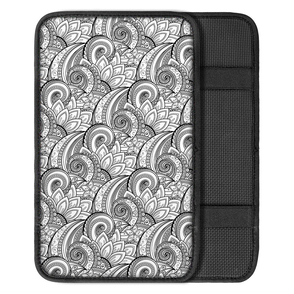 Zentangle Flower Pattern Print Car Center Console Cover