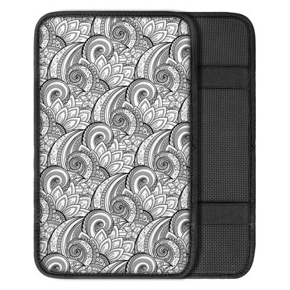 Zentangle Flower Pattern Print Car Center Console Cover