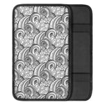 Zentangle Flower Pattern Print Car Center Console Cover