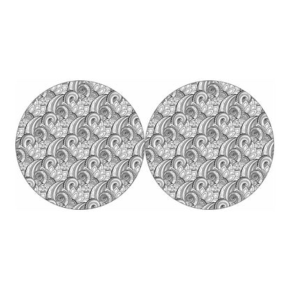 Zentangle Flower Pattern Print Car Coasters