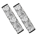 Zentangle Flower Pattern Print Car Seat Belt Covers