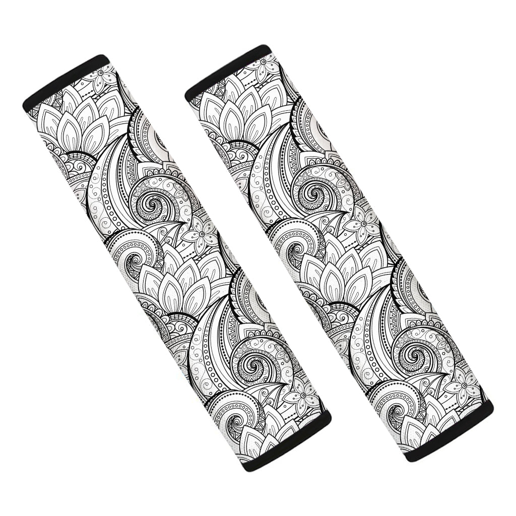 Zentangle Flower Pattern Print Car Seat Belt Covers