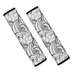 Zentangle Flower Pattern Print Car Seat Belt Covers
