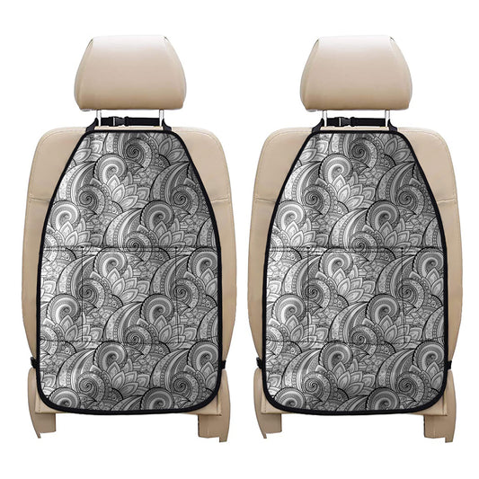 Zentangle Flower Pattern Print Car Seat Organizers
