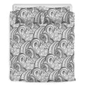 Zentangle Flower Pattern Print Duvet Cover Bedding Set