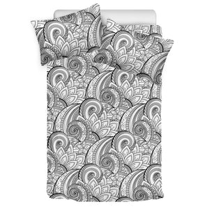 Zentangle Flower Pattern Print Duvet Cover Bedding Set