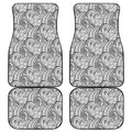 Zentangle Flower Pattern Print Front and Back Car Floor Mats